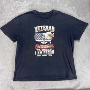 Veteran T-Shirt Patriotic Graphic Tee USA Flag Eagle Pride Mens‎ Size large